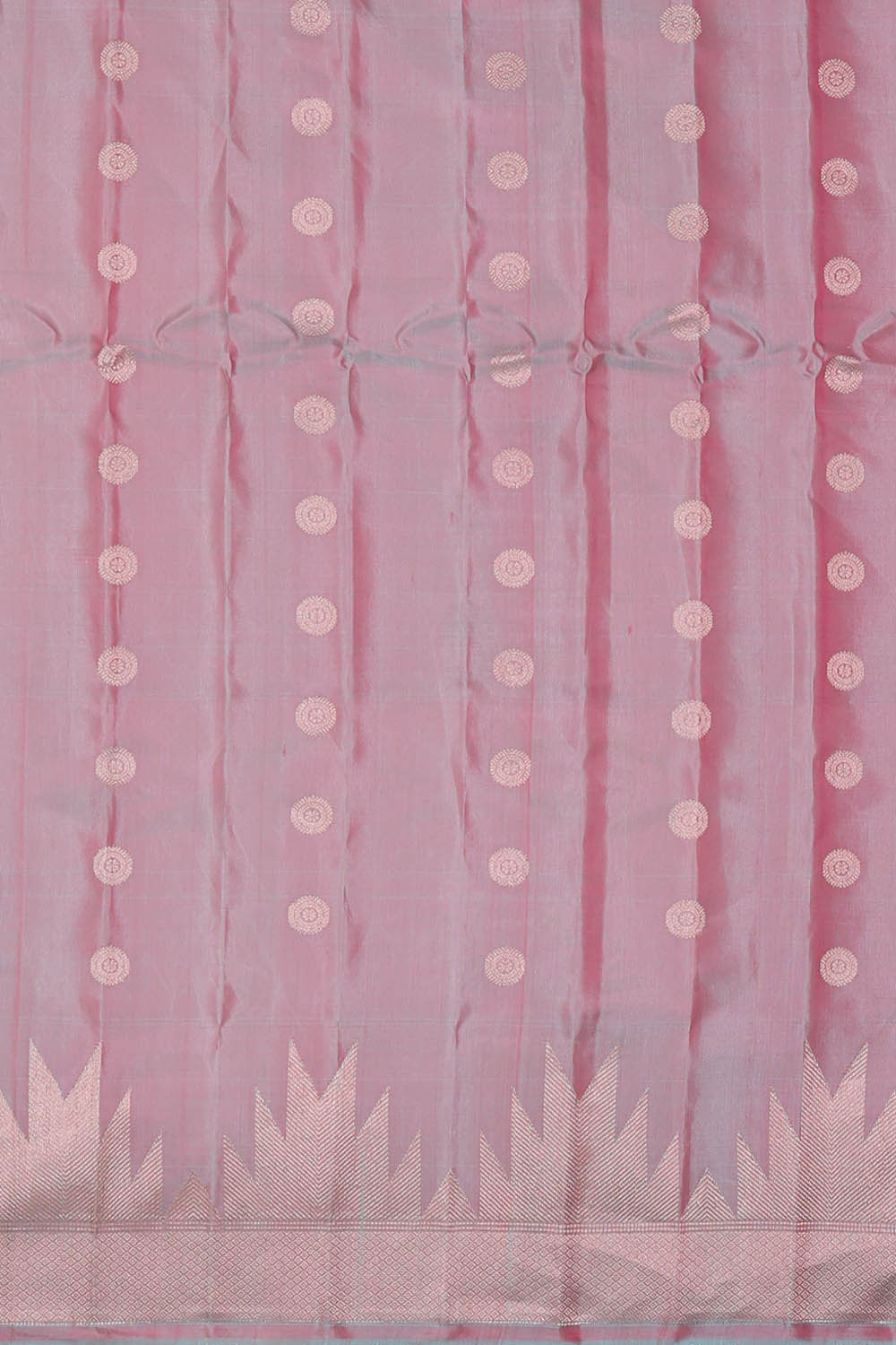 Gadwal Silk Peach Pink Saree