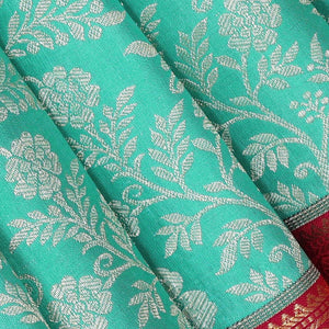 Kanchipattu Aqua Blue Brocade Saree