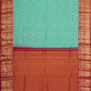 Kanchipattu Aqua Blue Brocade Saree