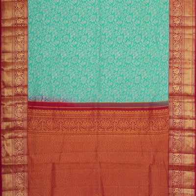 Kanchipattu Aqua Blue Brocade Saree