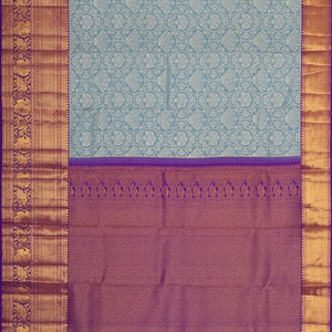 Kanchipattu Bluish Grey Brocade Saree