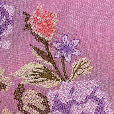 Kanchi Kora Lavender Pink Brocade Saree