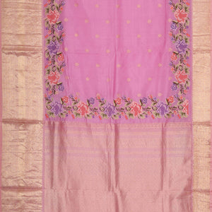 Kanchi Kora Lavender Pink Brocade Saree
