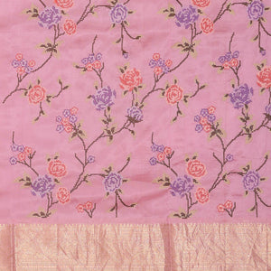 Kanchi Kora Lavender Pink Brocade Saree