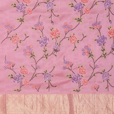 Kanchi Kora Lavender Pink Brocade Saree