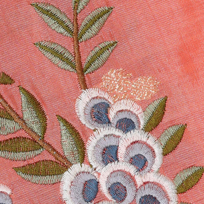 Kanchi Kora Peach Brocade Saree