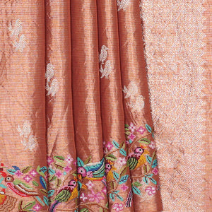Kanchi Tissue Light Brown Saree