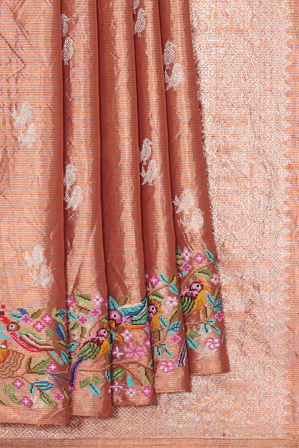 Kanchi Tissue Light Brown Saree