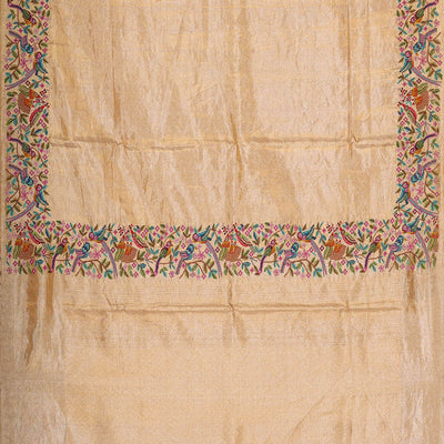 Kanchi Tissue Cream Gold Saree