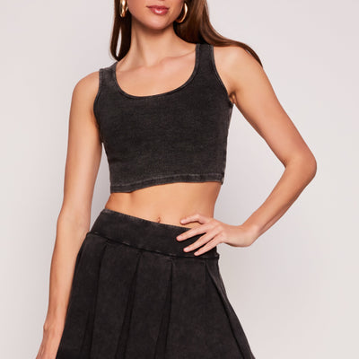 Ribbed Knit Cropped Tank Top