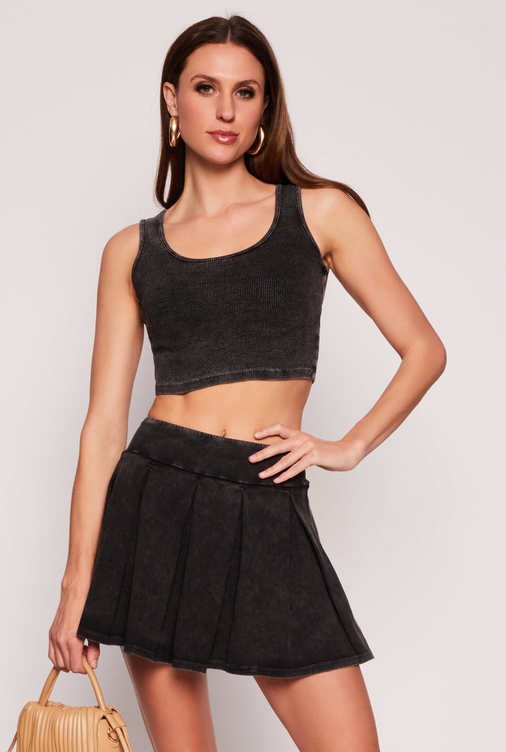 Ribbed Knit Cropped Tank Top