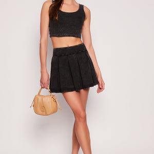 Ribbed Knit Cropped Tank Top