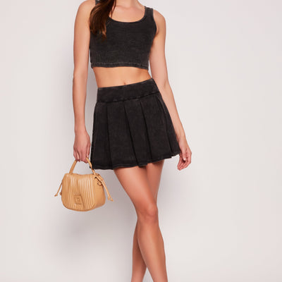 Ribbed Knit Cropped Tank Top