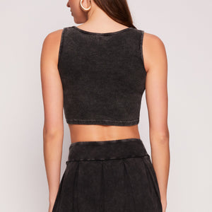 Ribbed Knit Cropped Tank Top