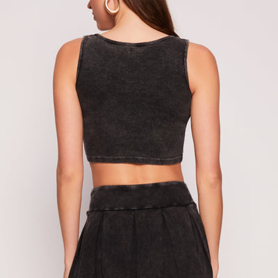 Ribbed Knit Cropped Tank Top