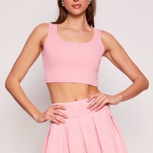 Ribbed Knit Cropped Tank Top