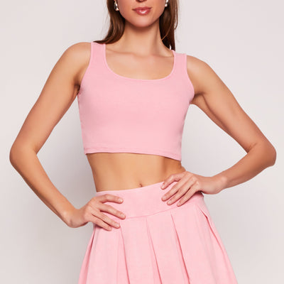 Ribbed Knit Cropped Tank Top