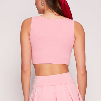 Ribbed Knit Cropped Tank Top