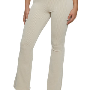 Ribbed Knit High Waist Boot Cut Pants