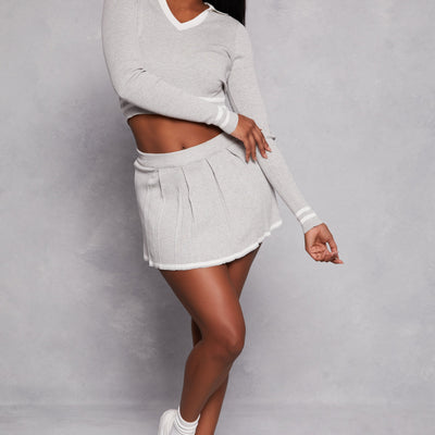 Daisy Varsity Stripe Detail Crop Top