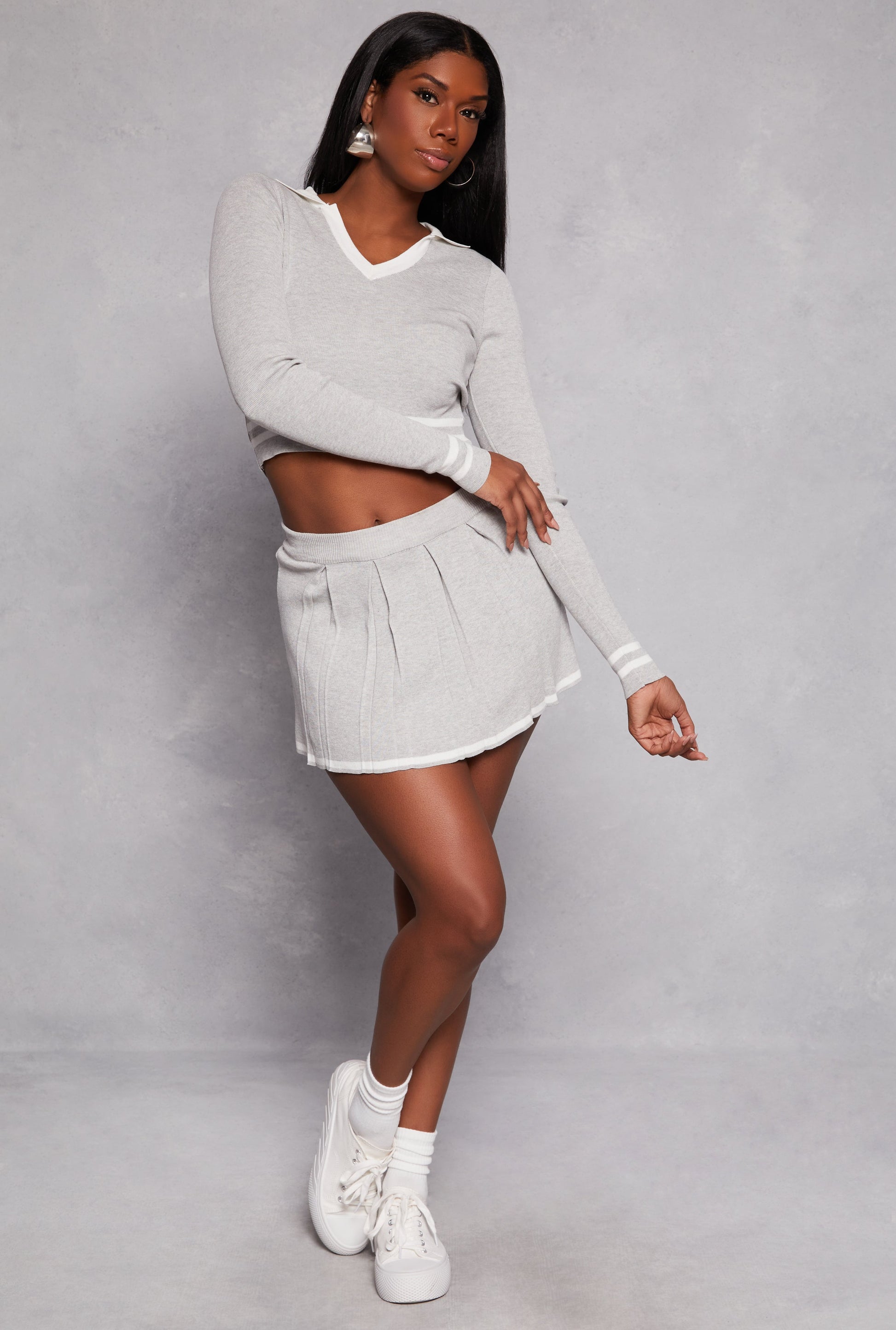 Daisy Varsity Stripe Detail Crop Top