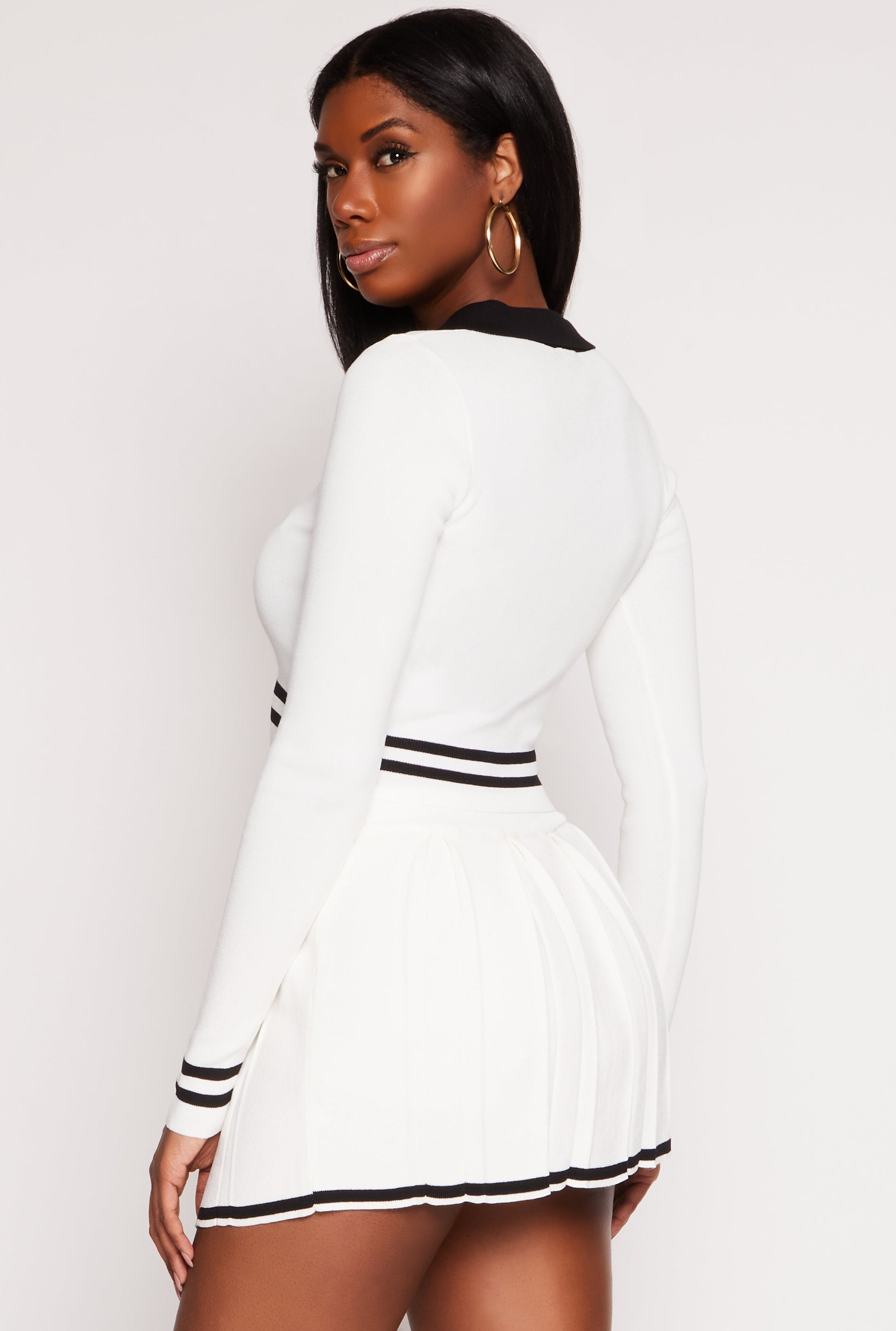 Daisy Varsity Stripe Detail Crop Top