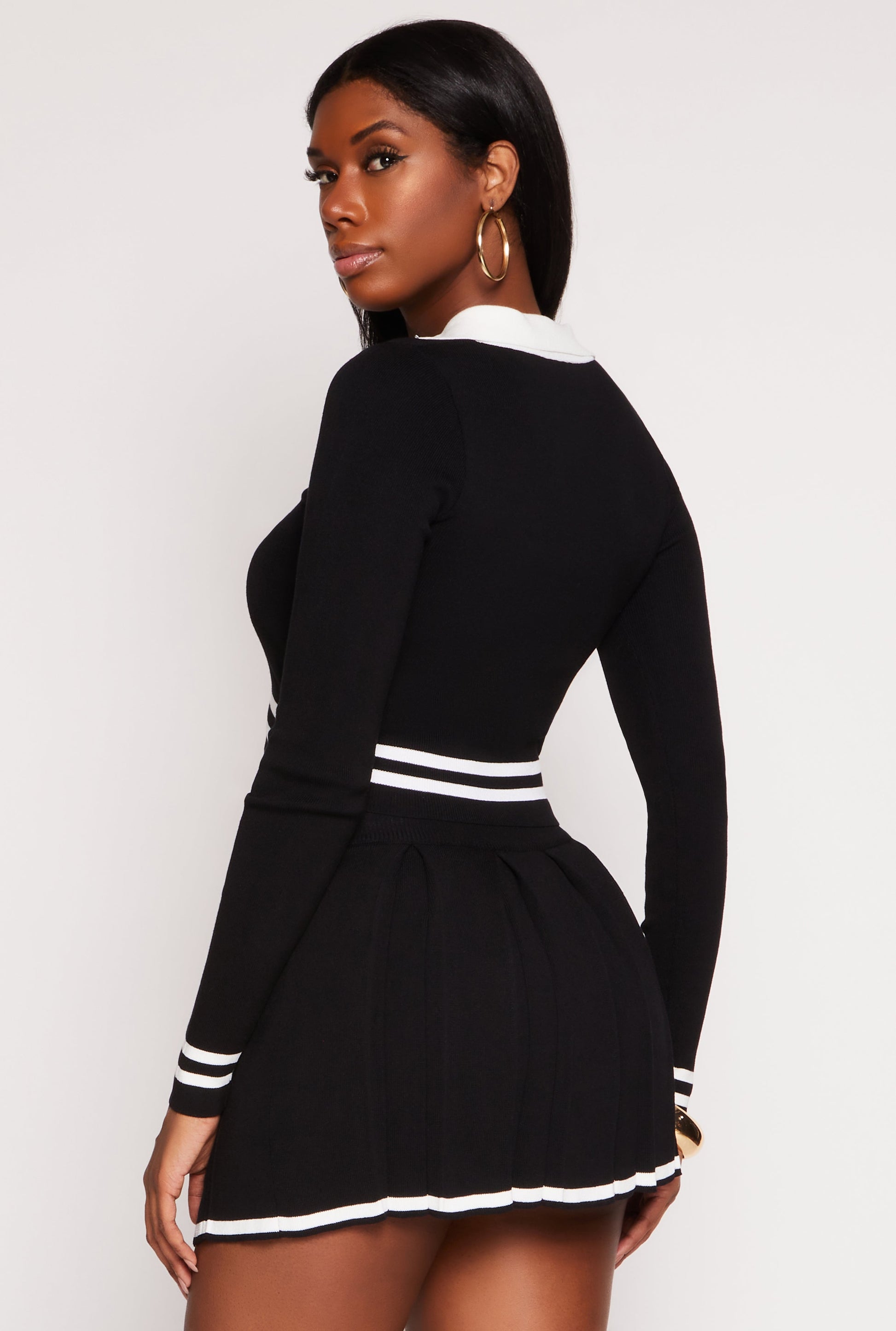 Daisy Varsity Stripe Detail Crop Top