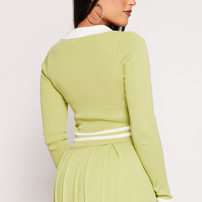 Daisy Varsity Stripe Detail Crop Top
