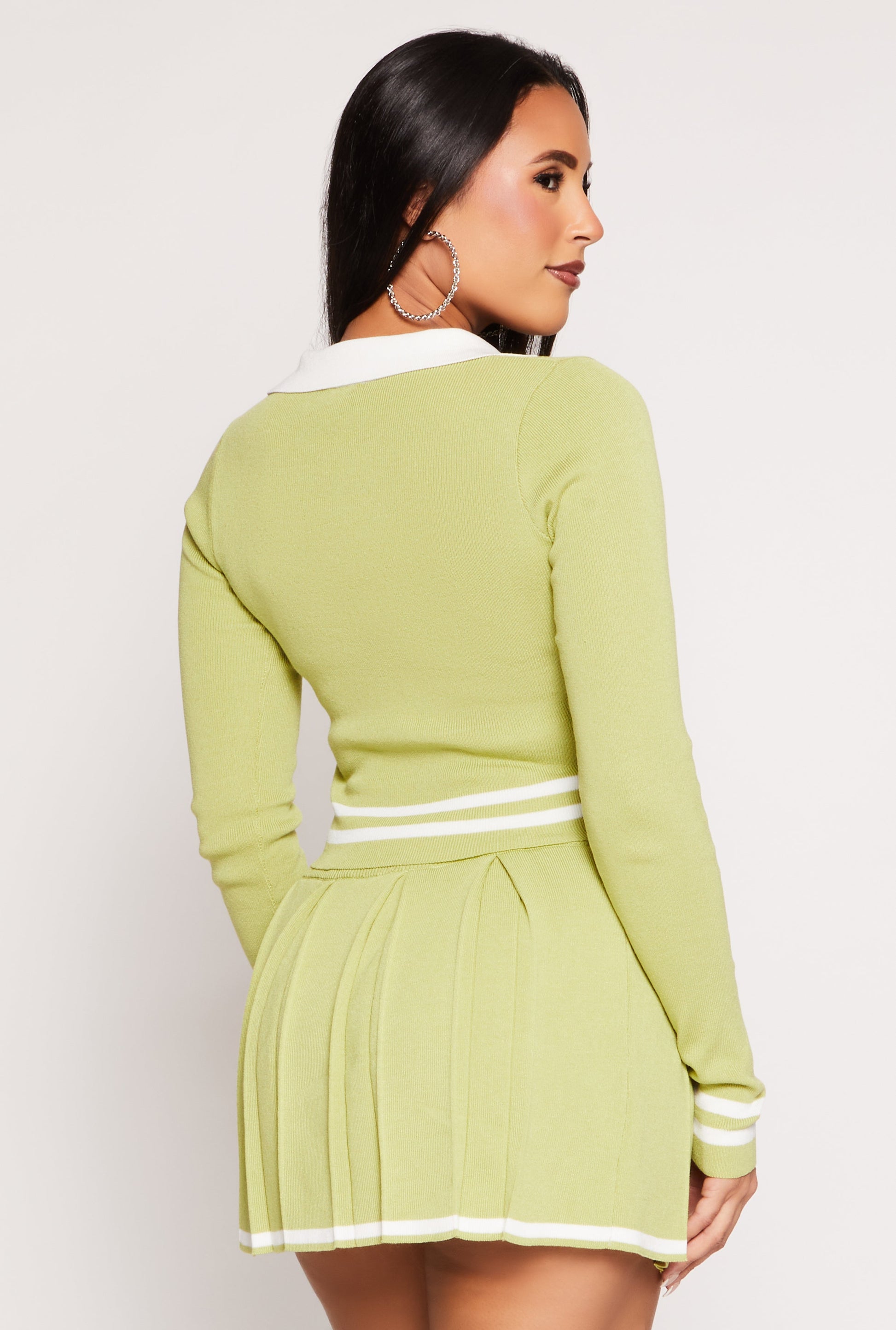 Daisy Varsity Stripe Detail Crop Top