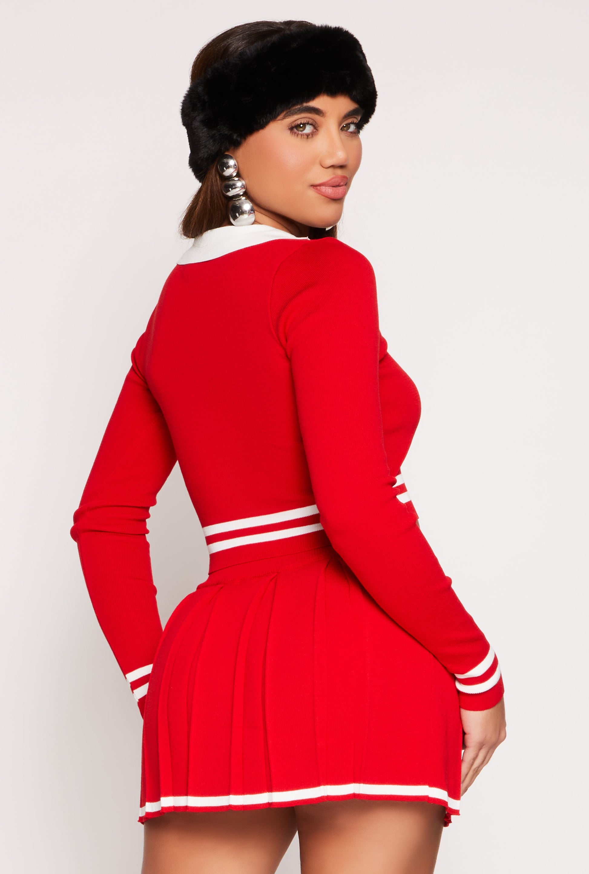 Daisy Varsity Stripe Detail Crop Top