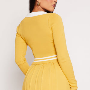 Daisy Varsity Stripe Detail Crop Top