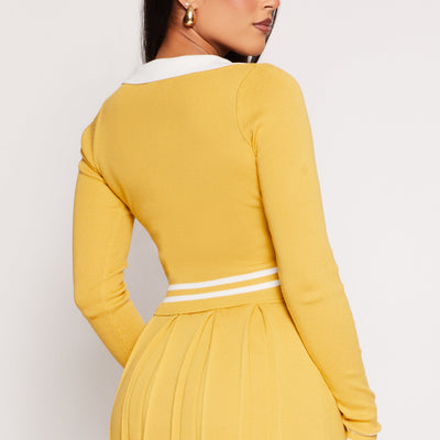 Daisy Varsity Stripe Detail Crop Top