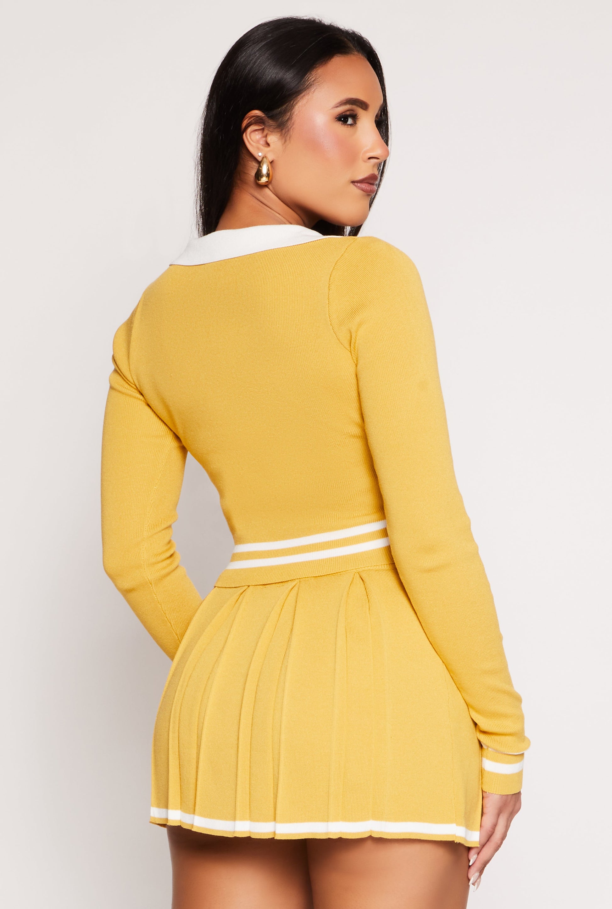 Daisy Varsity Stripe Detail Crop Top