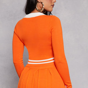 Daisy Varsity Stripe Detail Crop Top