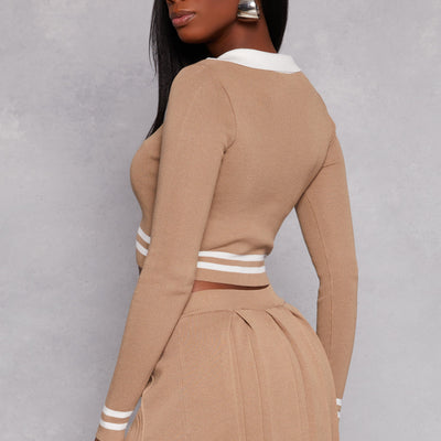 Daisy Varsity Stripe Detail Crop Top