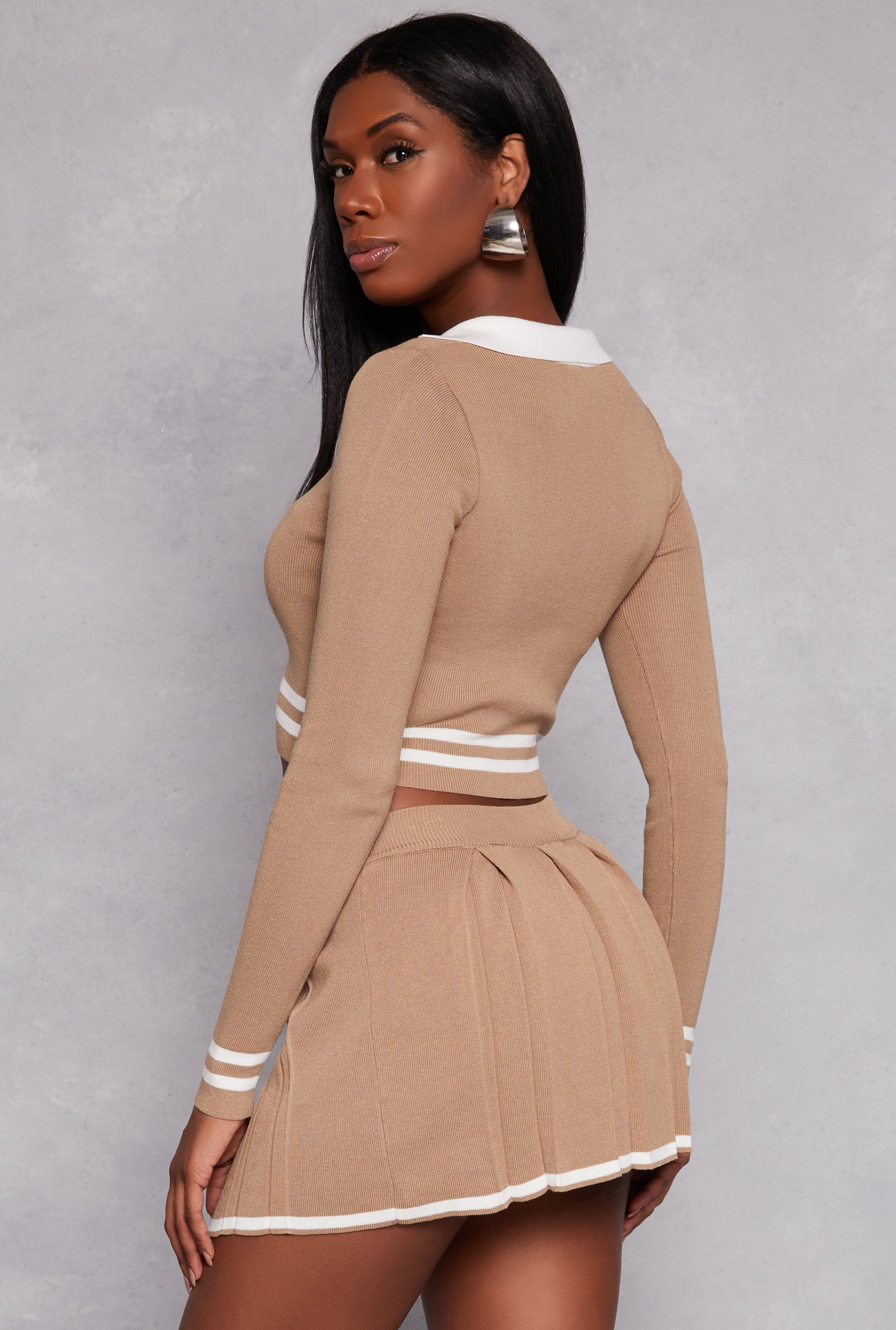 Daisy Varsity Stripe Detail Crop Top