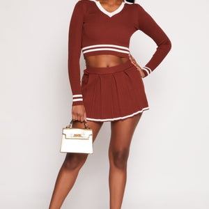 Daisy Varsity Stripe Detail Crop Top