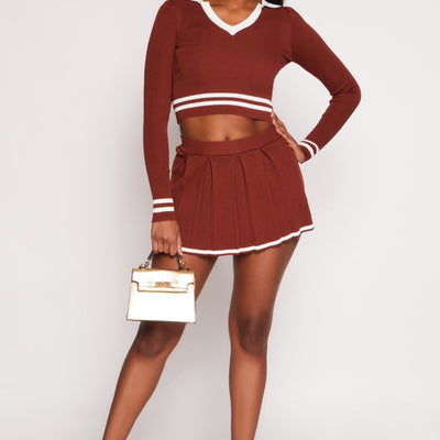Daisy Varsity Stripe Detail Crop Top