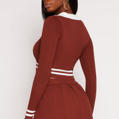 Daisy Varsity Stripe Detail Crop Top
