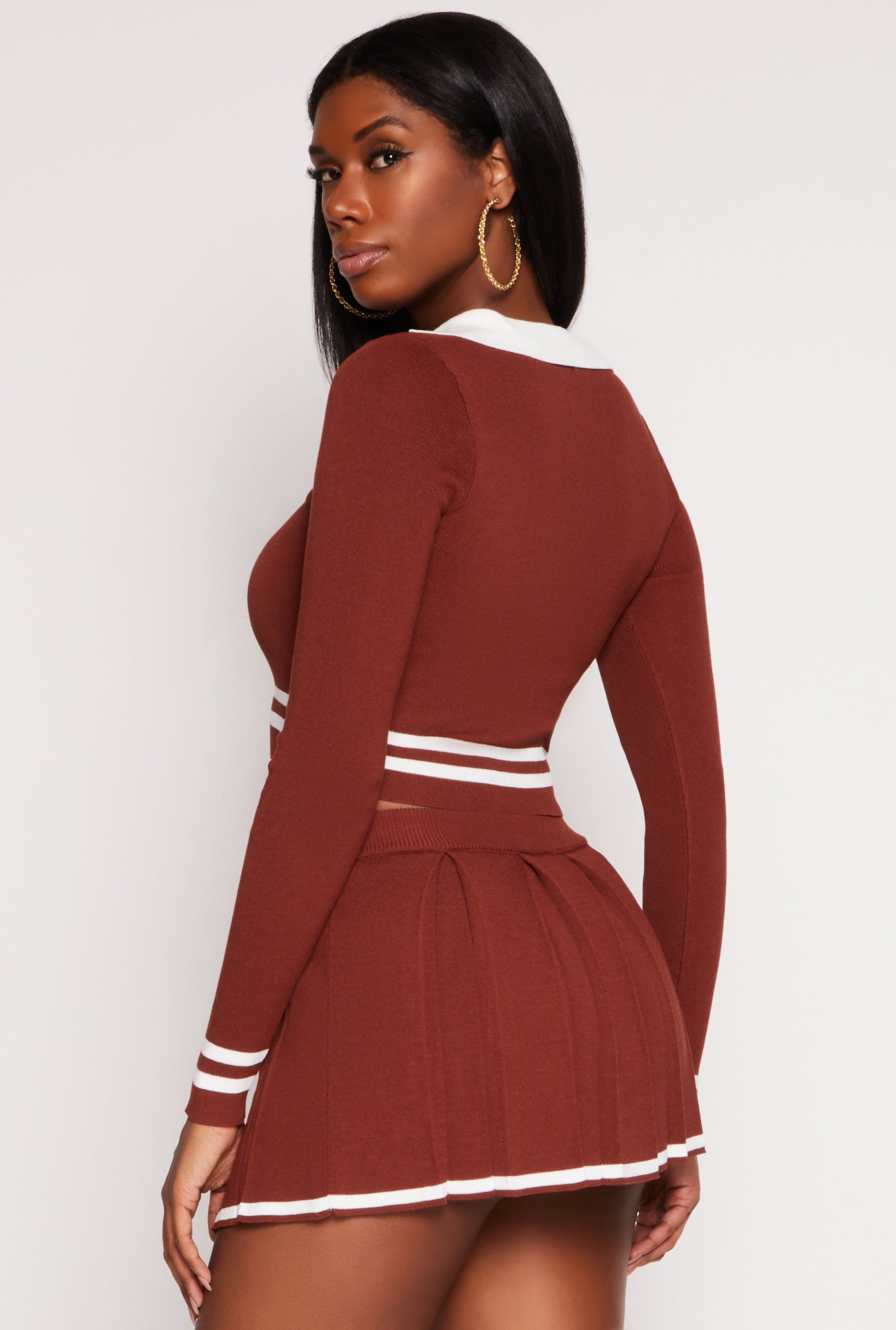 Daisy Varsity Stripe Detail Crop Top