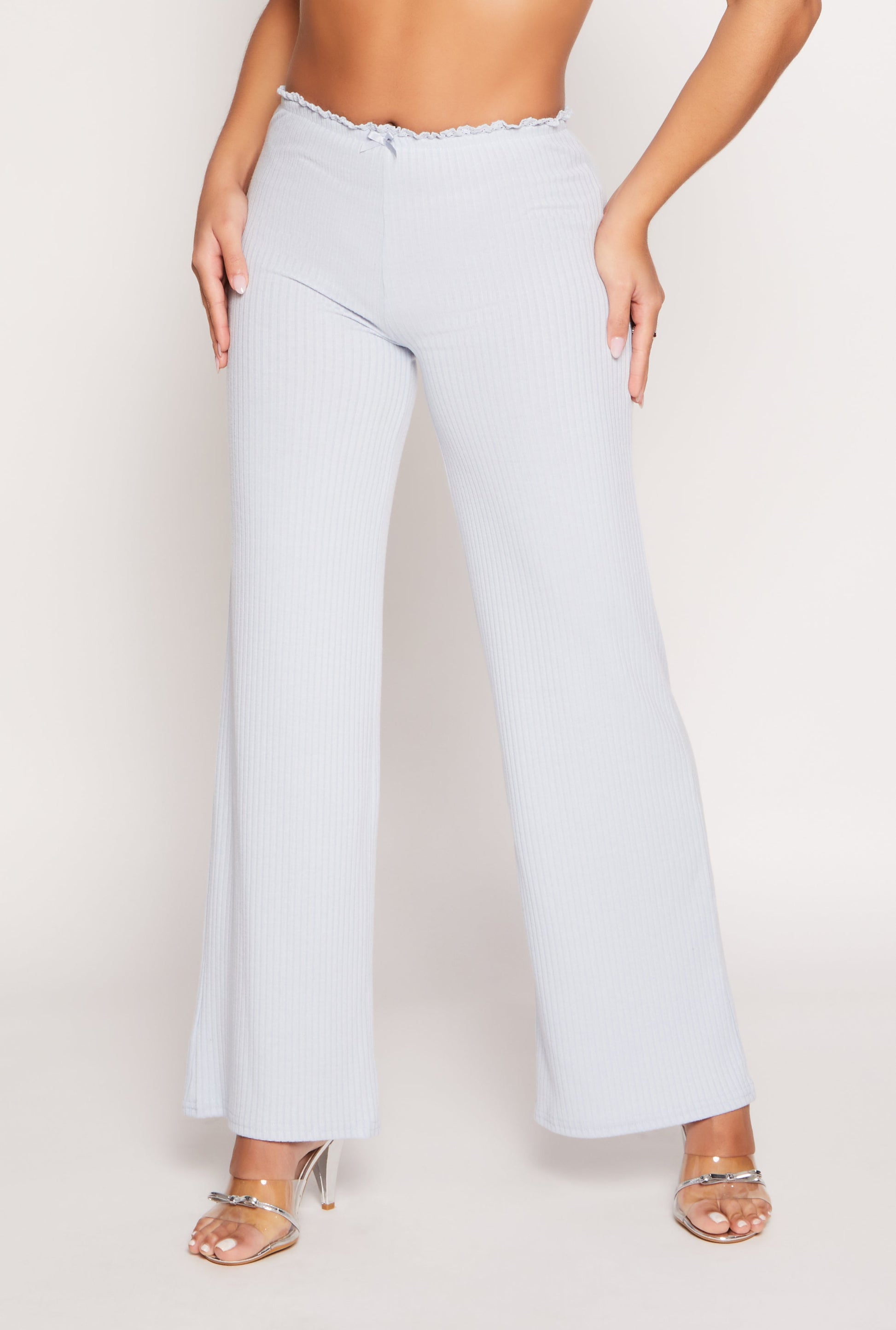 Almost Famous Lace Trim Wide Leg Pants
