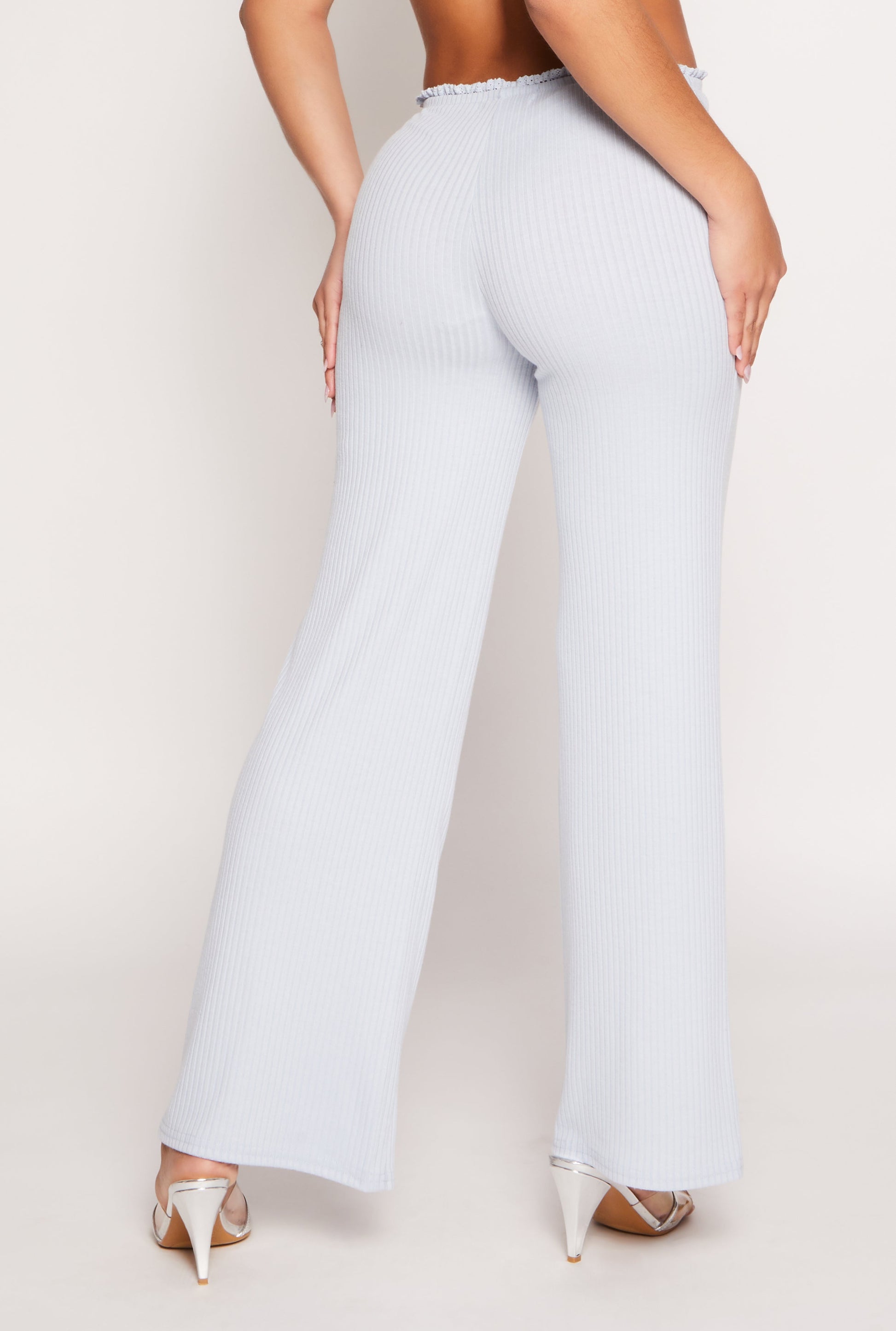 Almost Famous Lace Trim Wide Leg Pants