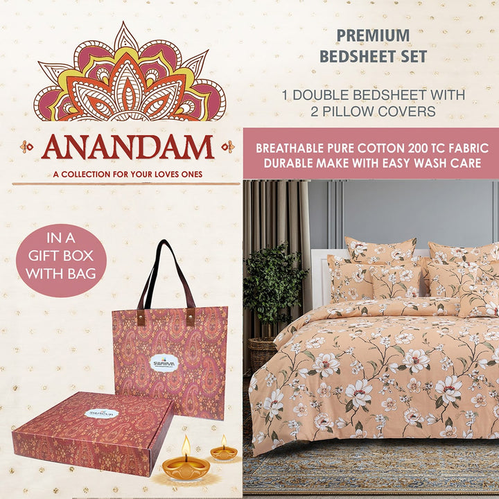 Anandam Double Bedsheet with 2 Pillow Covers - 14160