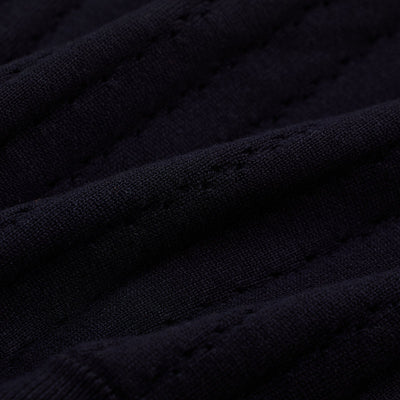 Black Knitted Polo T-Shirt
