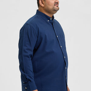 Dark Blue Button Down Regular Fit Shirt