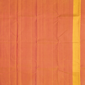 Beige Handloom Kanchipuram Korvai Silk Saree With Temple Border