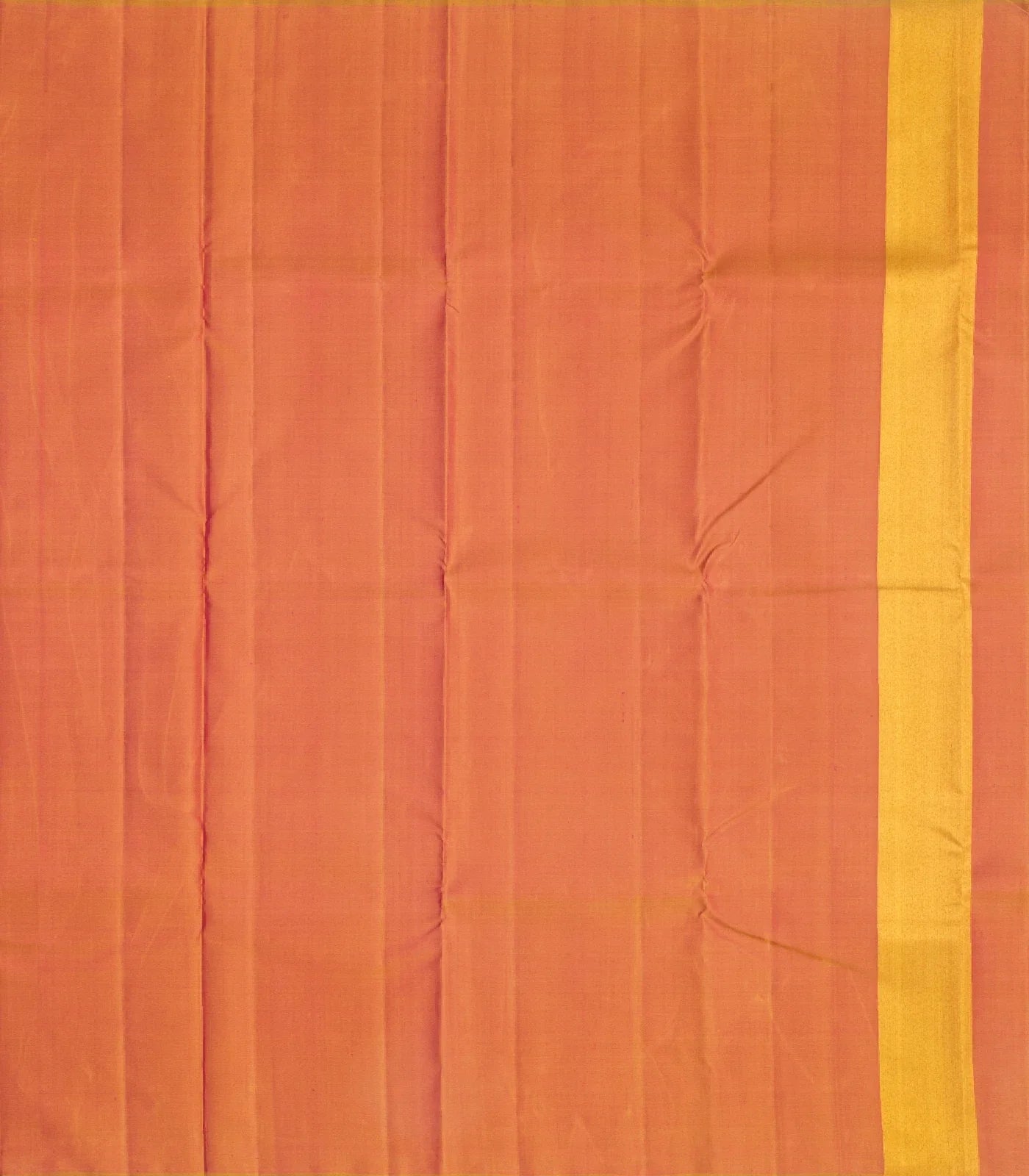 Beige Handloom Kanchipuram Korvai Silk Saree With Temple Border