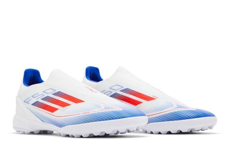 adidas F50 League Laceless Turf Cloud White Solar Red Lucid Blue