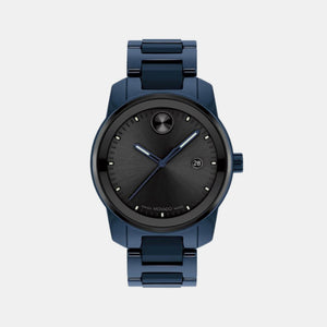 Bold Men Quartz Black Dial Analog Stainless Steel Watch 3600728