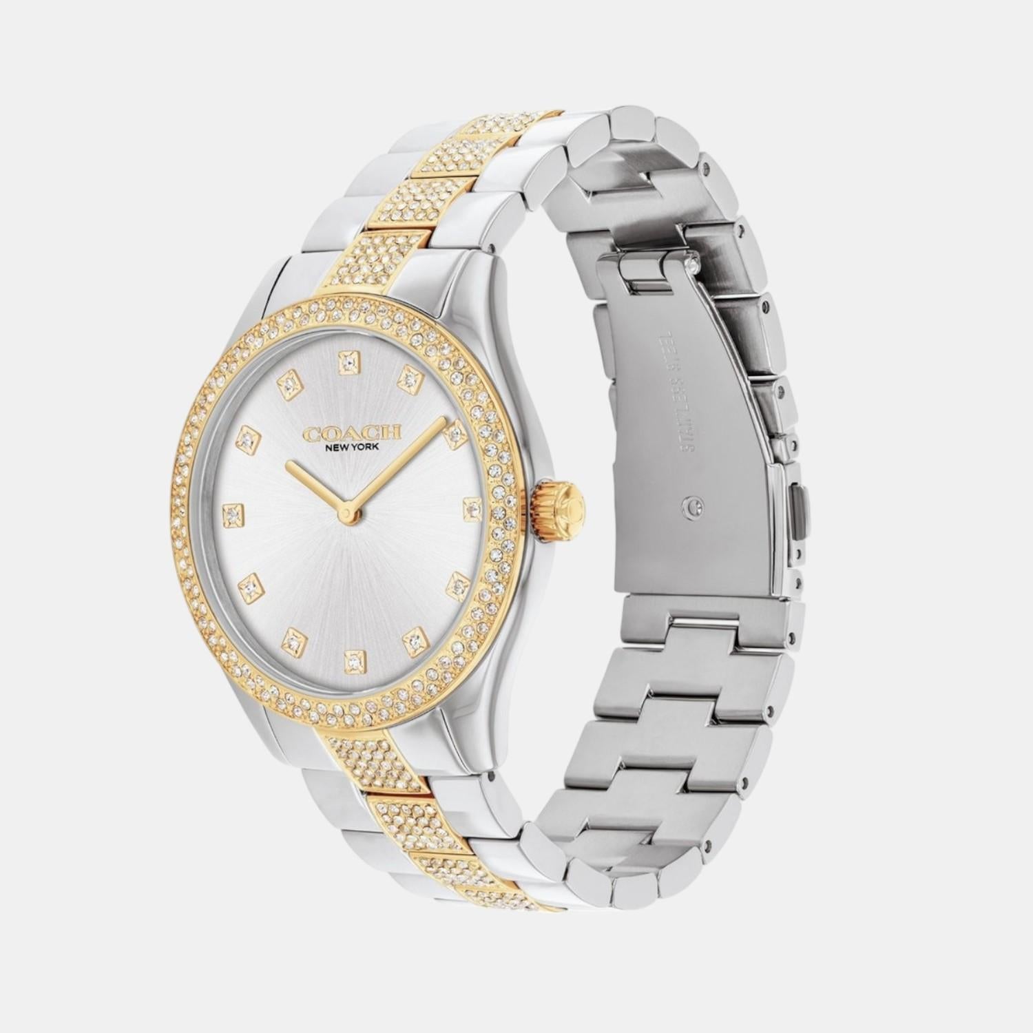 Brooks Unisex Quartz Silver Dial Analog Stainless Steel Watch 14400034